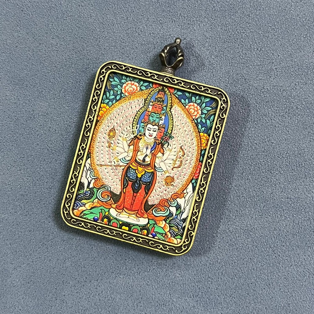 Ledakan terbaru Liontin Thangka Xizang Thangka Seribu tangan Guanyin Thangka aksesoris persebaran so