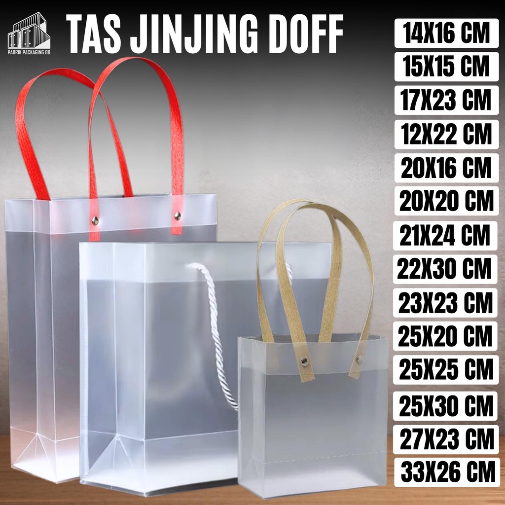 

Tas Mika PP Doff Hampers Tote Bag Polos Buram Transparan Goodie Bag Tas Souvenir Jinjing Kado