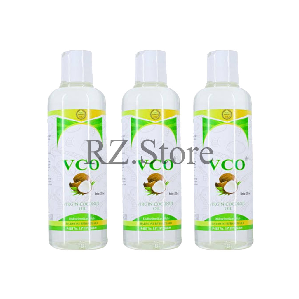 

3 botol VCO Harmoni 250ml Minyak Kelapa Murni – Virgin Coconut Oil Asli