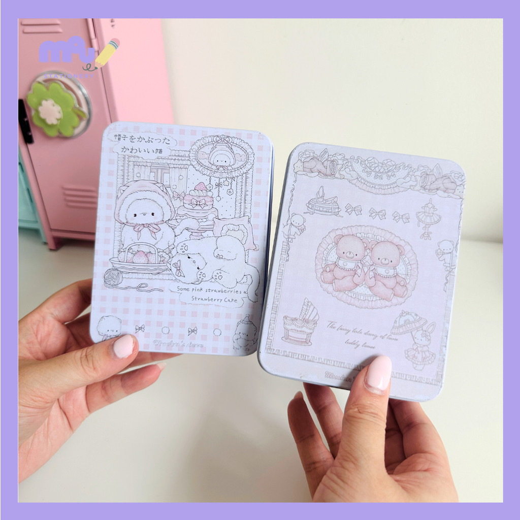 

[MOUMOU] Tincase Bear Aesthetic Lucu 2 Varian – Kotak Penyimpanan Mini / Tempat Aksesoris / Box Packaging Kado & Stationery