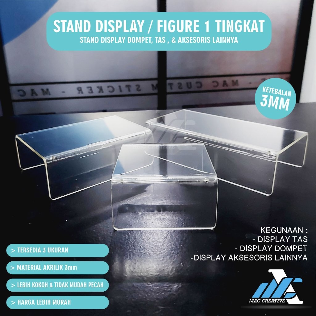 

AKRILIK DISPLAY FIGURE, STAND FIGUR STAND AKRILIK FIGURE 1 Tingkat, STAND DISPLAY FIGURE 1 TINGKAT, Standing Pajangan Figure Tatakan Hiasan Mainan Anak Dudukan Aksessoris