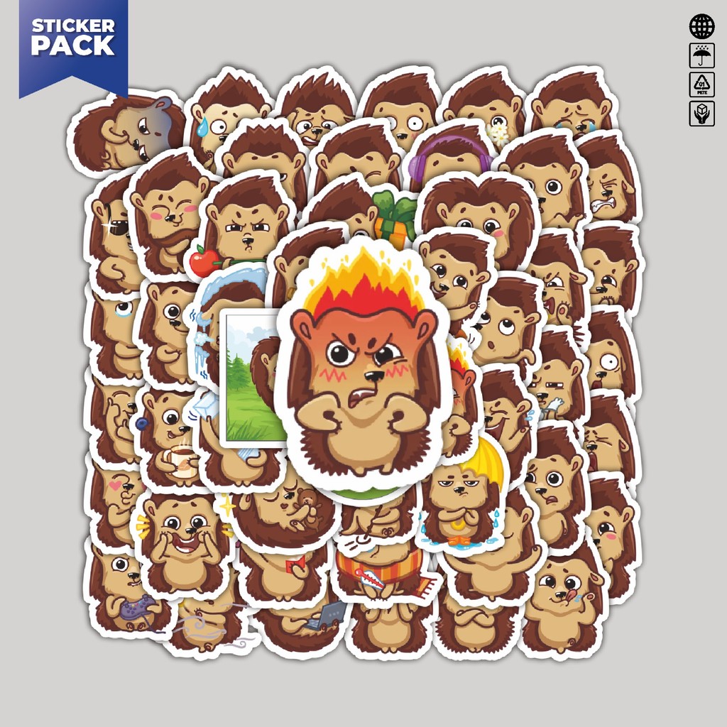 

[100PCS]Stiker Pack Stiker Kartun Shunya The Hedgehog Aesthetic Vinyl Anti Air Dekorasi Sticker Laptop Buku Journal Koper Helm Casing HP Gitar Helm Skateboard