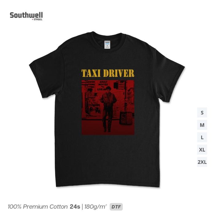 (COD) (T-shirt) Taxi Driver Kaos Movie Film - Hitam, S
