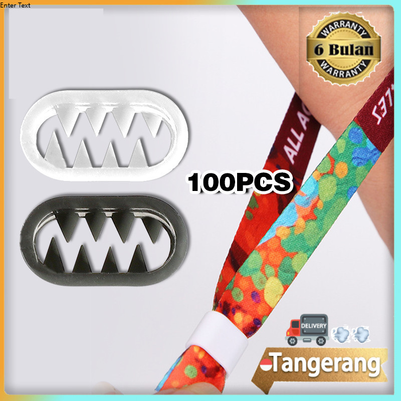 100pcs Lock Ring Stoper Plastik Lock Ring Gelang Lanyard Kunci Ring Duri Lanyard Gelang