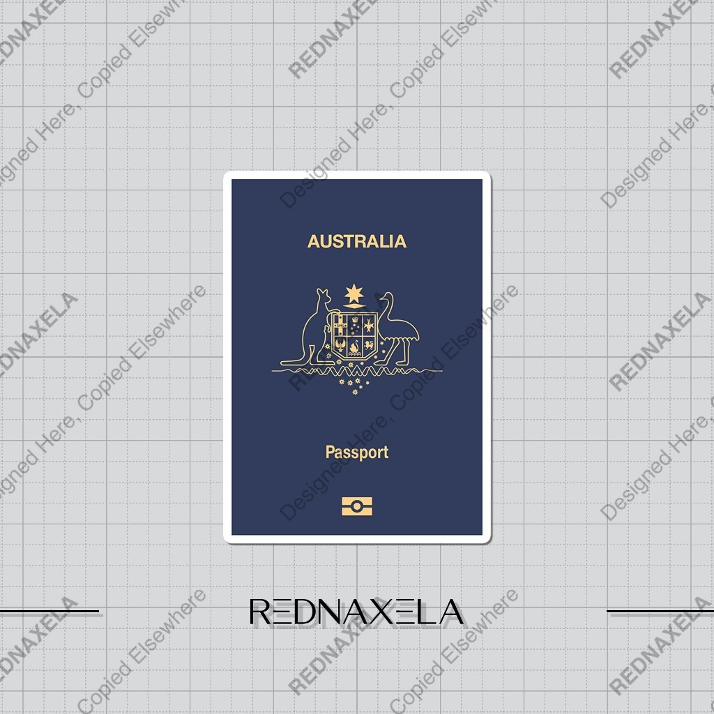 

Stiker Vinyl Australia Passport Design Stiker Koper Outdoor Travel Sticker