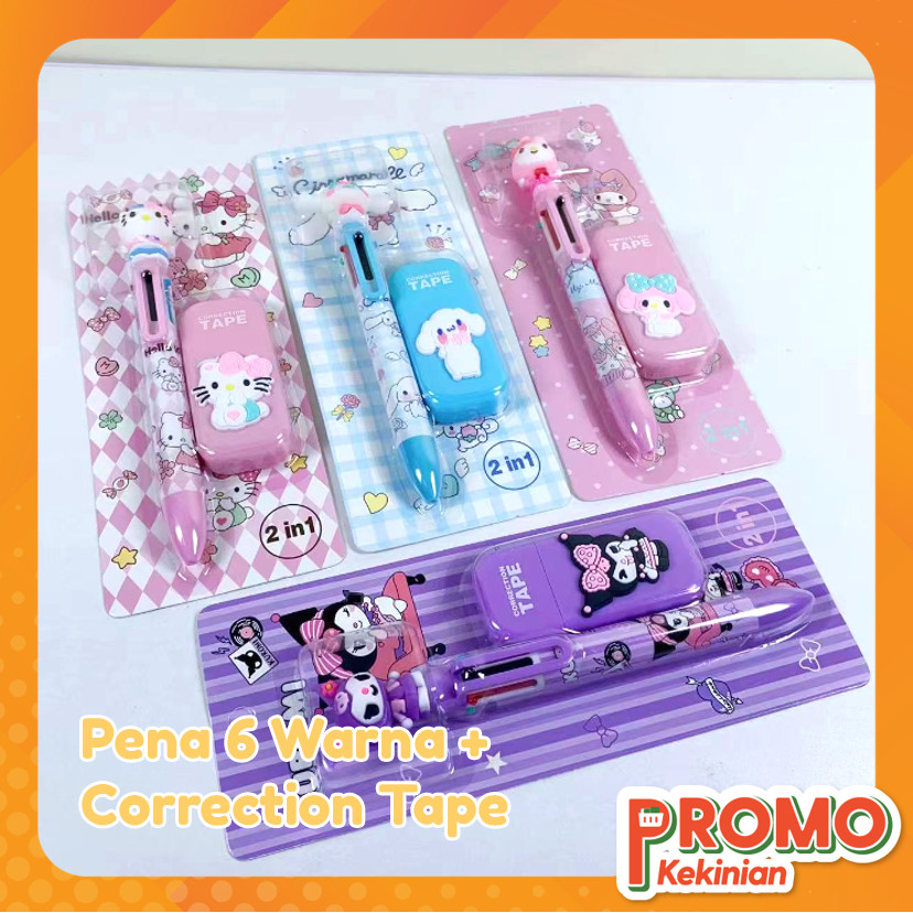 

Promo Kekinian - S6341 Set Pulpen 6 Warna dan Korektor / Set Alat Tulis 2 in 1 / Alat Tulis Pena & Korektor