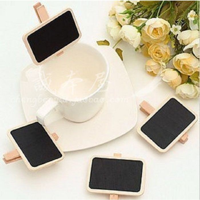 

10Pcs Blackboard Mini Papan Tulis Kapur Mini Papan Tulis Mini Kapur Papan Tulis Hitam Cafe Clip Bahan Kayu Papan