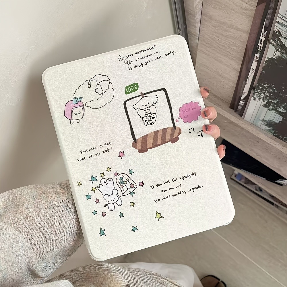 Ilustrasi menarik bergaya Korea Case  tablet Samsung  A8 10.5 inch A9 8.7 inch A9+ 11 inch S6 Lite 1