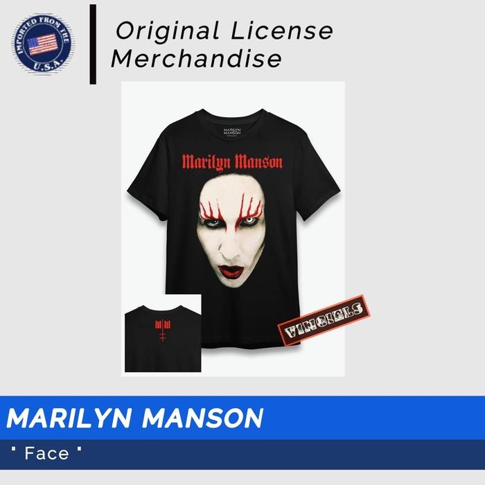 (COD) Tshirt Kaos music Band Metal Rock Original Marilyn Manson Official - S