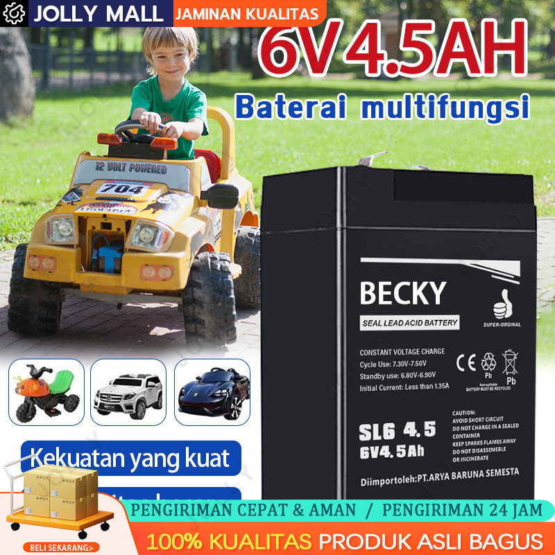 Baterai Aki Kering  6V 4,5Ah +level Baterai  UPS Battery Lampu Emergency/Aki Kering Sprayer Elektrik