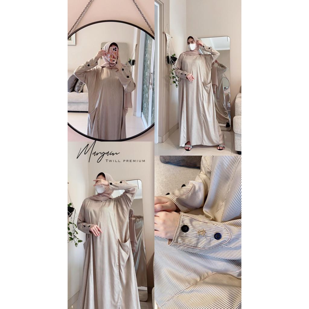 NURKHAYAH.SHOP Daster Arab Maryam Motif by Fairuz | Kaftan Dress Twill Premium