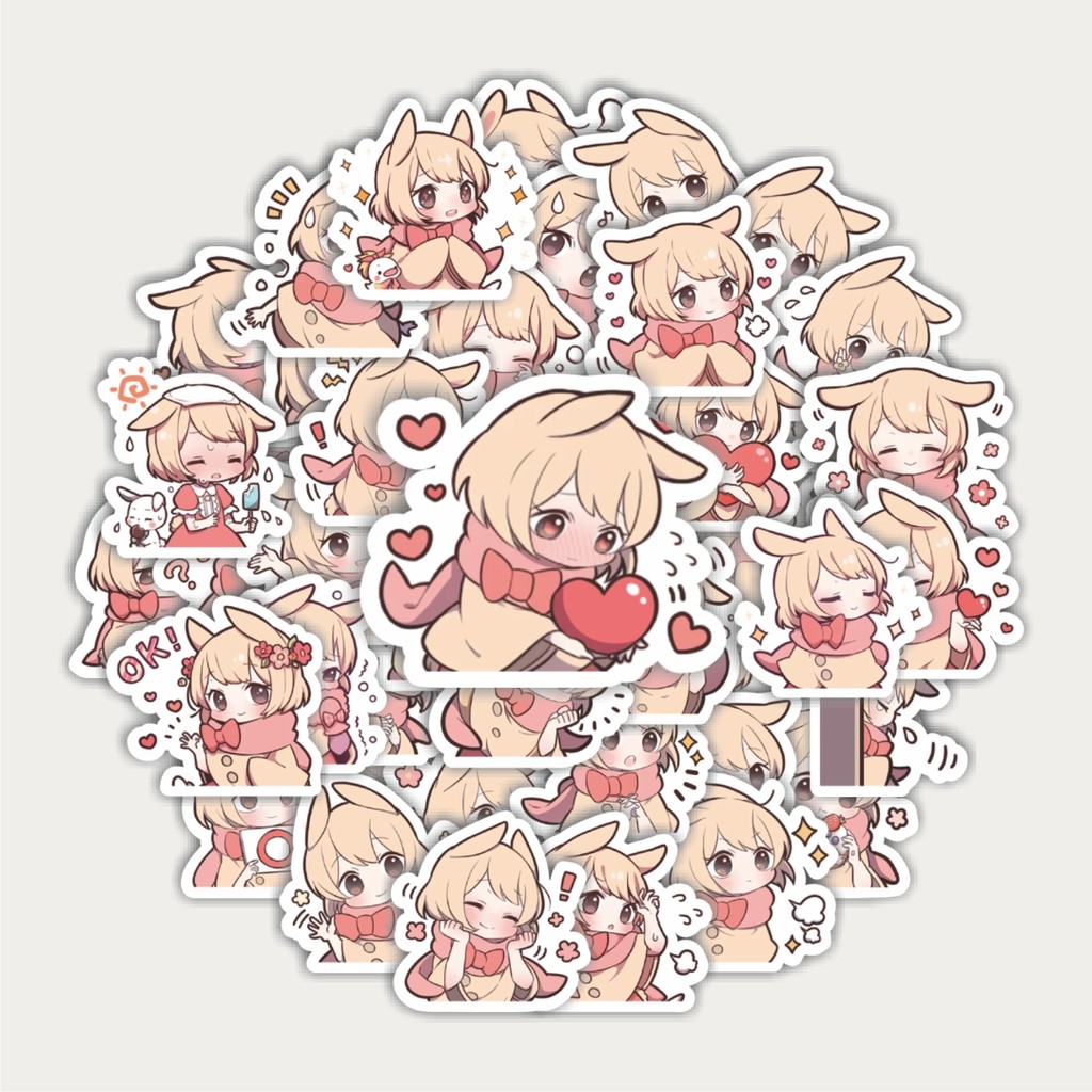 

Sticker Pack Stiker Funny Character Cute Bunny Girl | Sticker TUMBLR | Stiker LAPTOP KOPER HELM