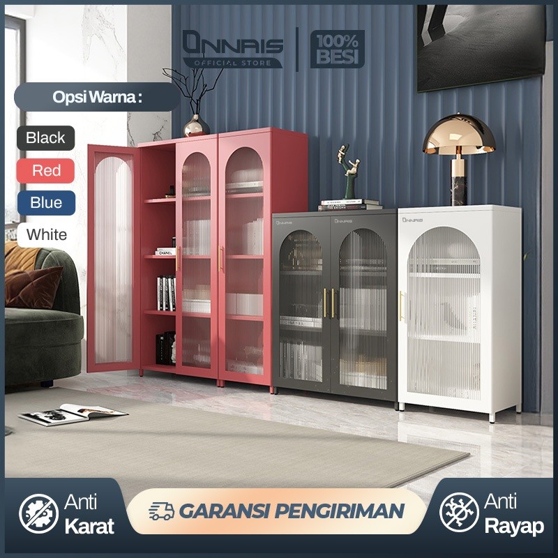 ONNAIS Lemari Pajangan Sudut Lemari Hias Rak Pajangan Ruang Tamu Kaca Lemari Tas Estetik Minimalis