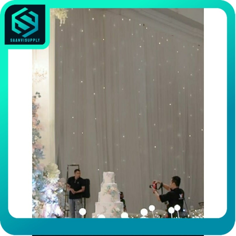 SALE lampu bintang kabel transparant,50 bh lampu warmwhite, jarak antar lampu 100 cm tidak kedip