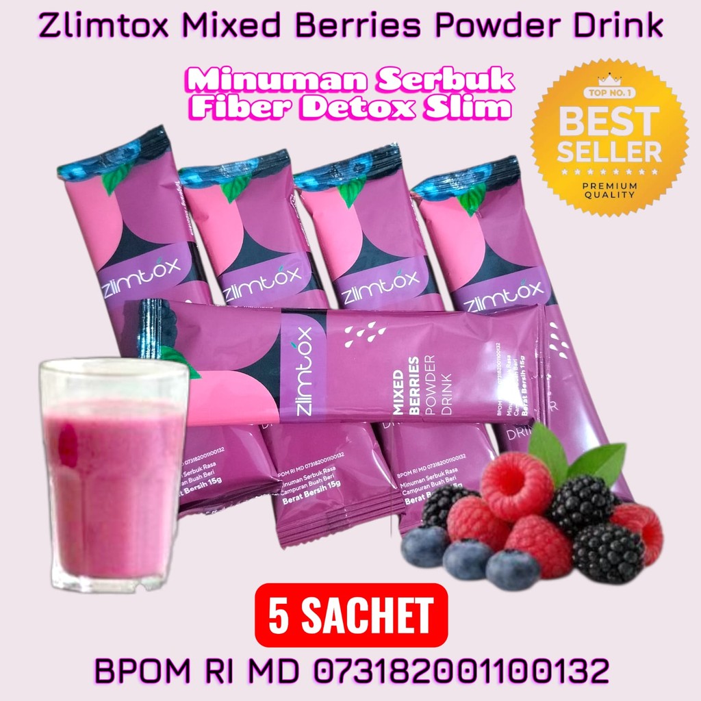 

Zlimtox Minuman Herbal Modern Mixed Berries Powder Drink 5 Sachet @15gr BPOM