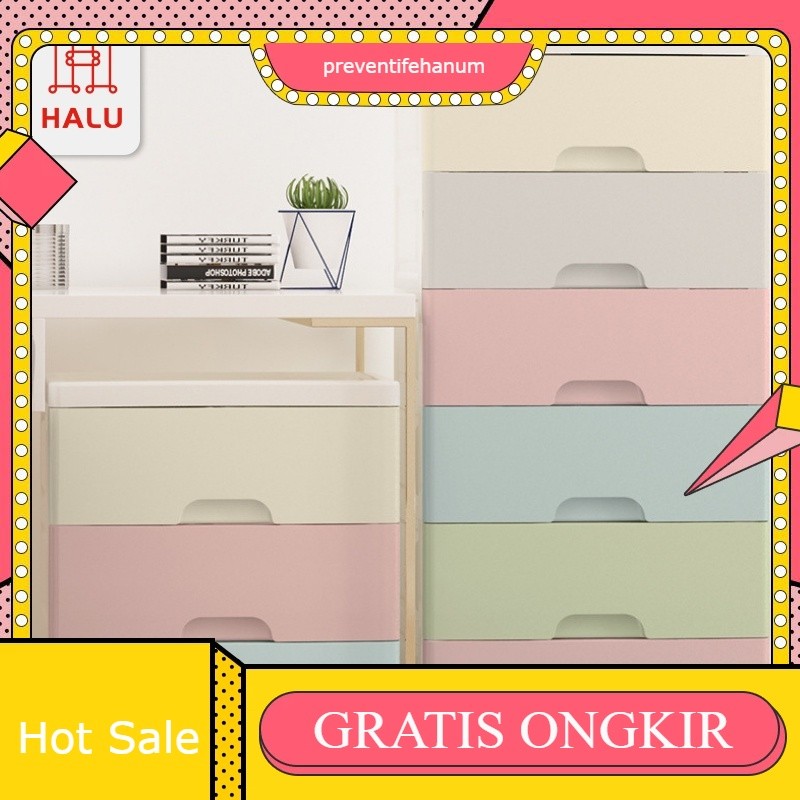 Lemari Plastik Pakain/Buku/Mainan Anak/Snack Multifungsi Laci Susun Storage Cabinet Plastik Rak Susu