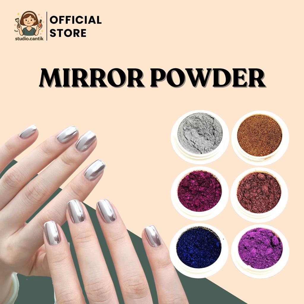 Mirror Chrome Powder Bubuk Chrome Powder Nail Art Solid Nail Powder Chrome Gold