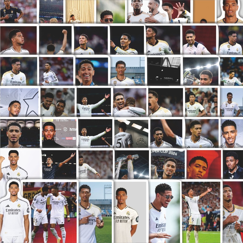 

Stiker Cutting Pack Stiker Sepak Bola RM Bellingham V Isi 100Pcs Series Aesthetic Lucu Keren Untuk Koper Bahan Vynil