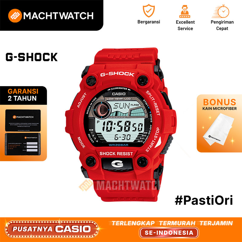 Jam Tangan Pria Casio G-Shock G-7900A-4DR G7900A G-7900A Digital Dial Red Resin Band