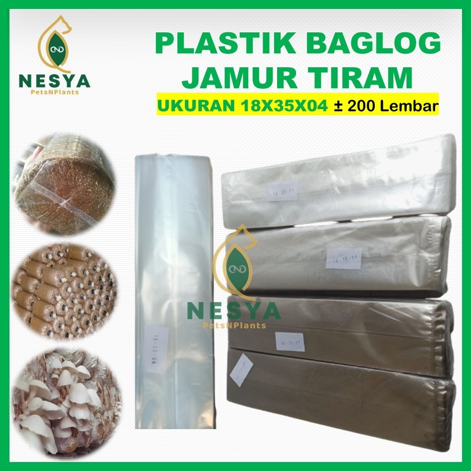 Plastik Baglog Jamur Tiram Jenis PP ukuran 18x35x04 Isi 200 Lembar