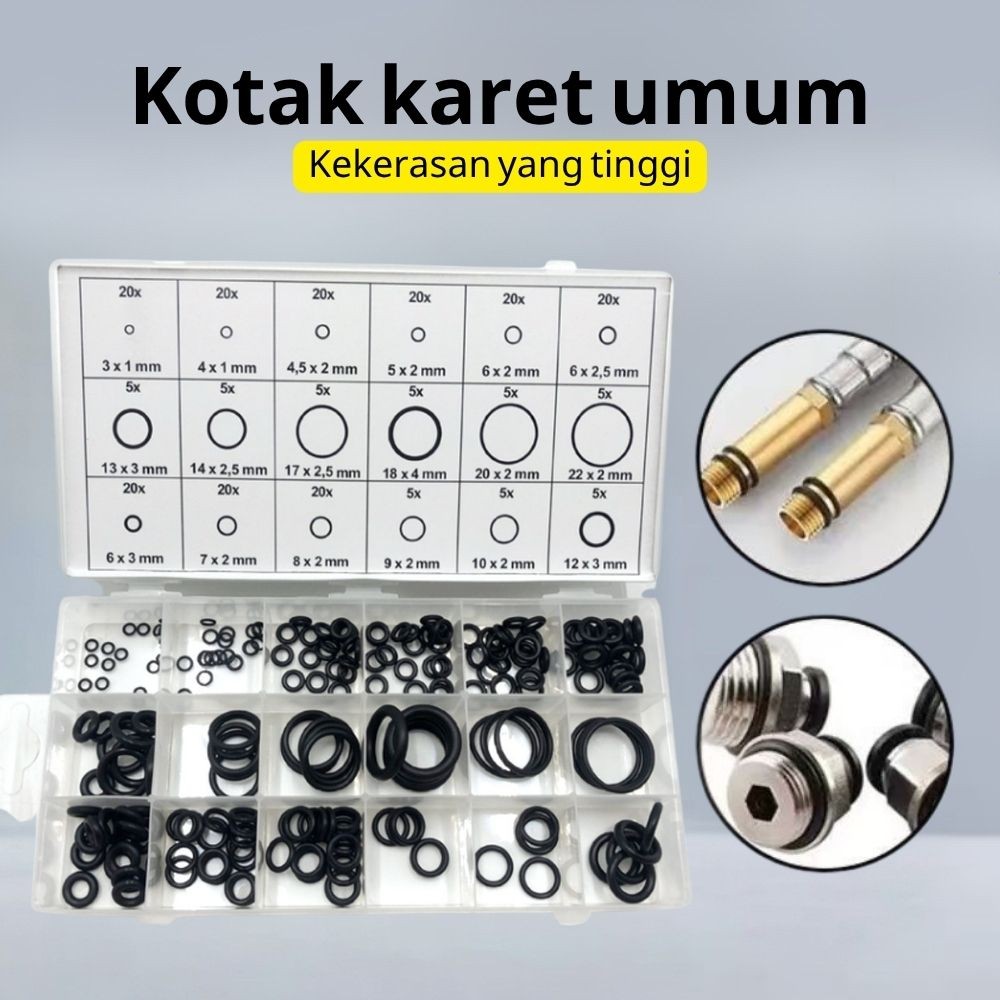 Oring Set Box Karet Seal 225pcs O-Ring Seal Tightening Multifungsi Seal O Ring