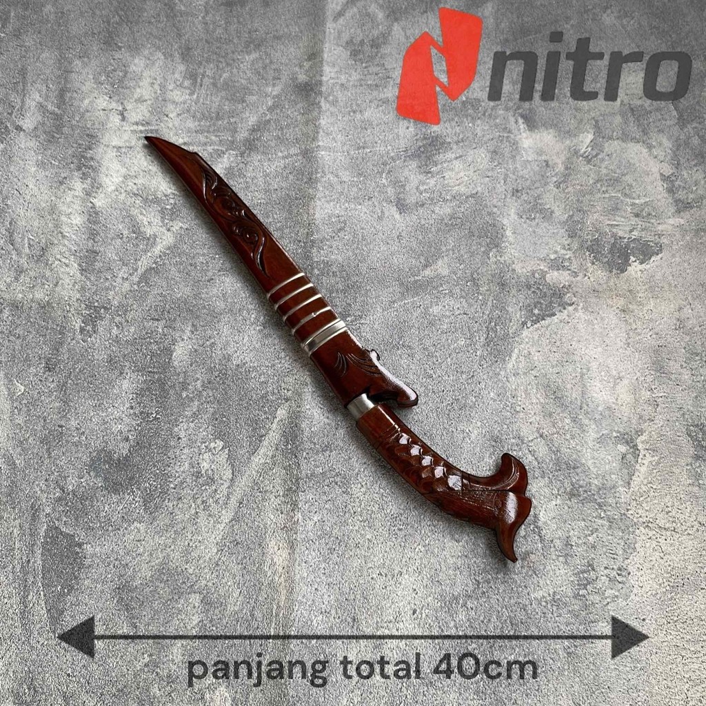 pisau Badik garuda viral bahan baja strif panjang 40cm ukiran tangan