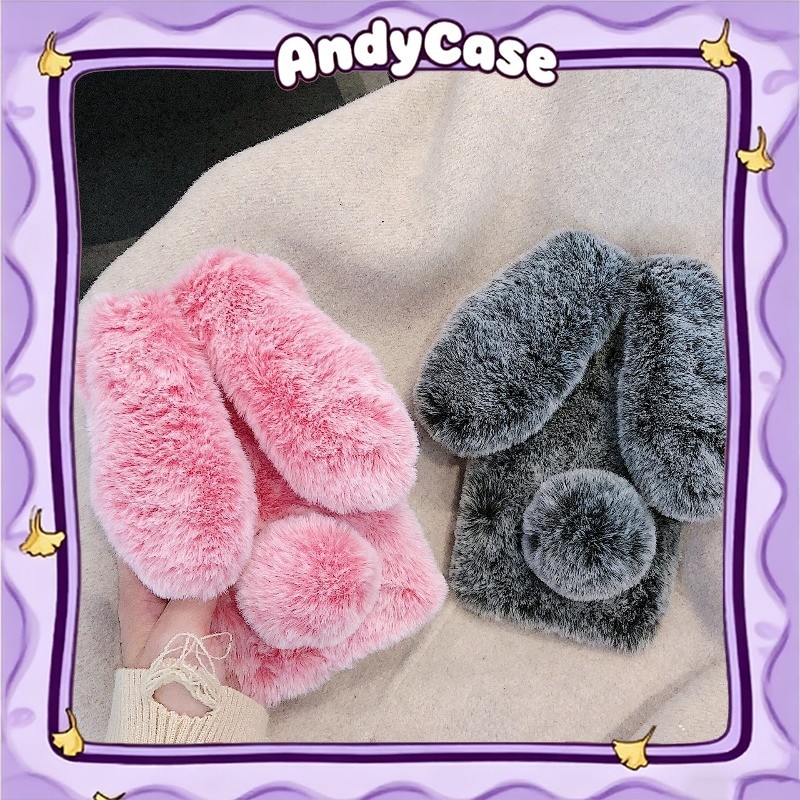 Casing hp For Realme C71 C61 4G C30 C30S C12 Realme Note 60X Realme Note 50 Casing Lucu Bulu-buru Ke