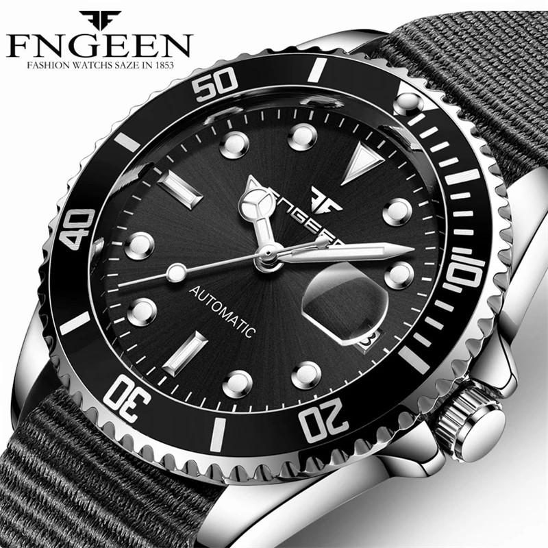 FNGEEN 9001 Luxury Brand Men's Watch Steel Tourbillon Frame Mechanical Watch Night Light Automatic D