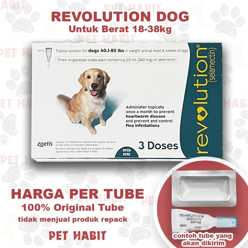 REVOLUTION ANJING TEAL DOG 20-40kg Obat Kutu Tetes Anjing Ampuh 2ml