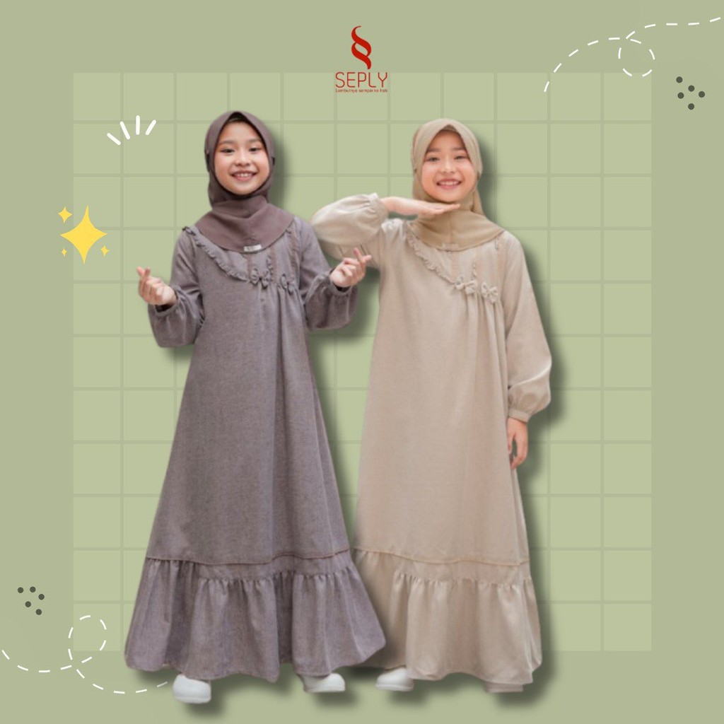 Seply Selia 181 Gamis Anak Perempuan Set Hijab Sarimbit Eksis 284 Cappucino Foam Eksis 285 Plum Haze