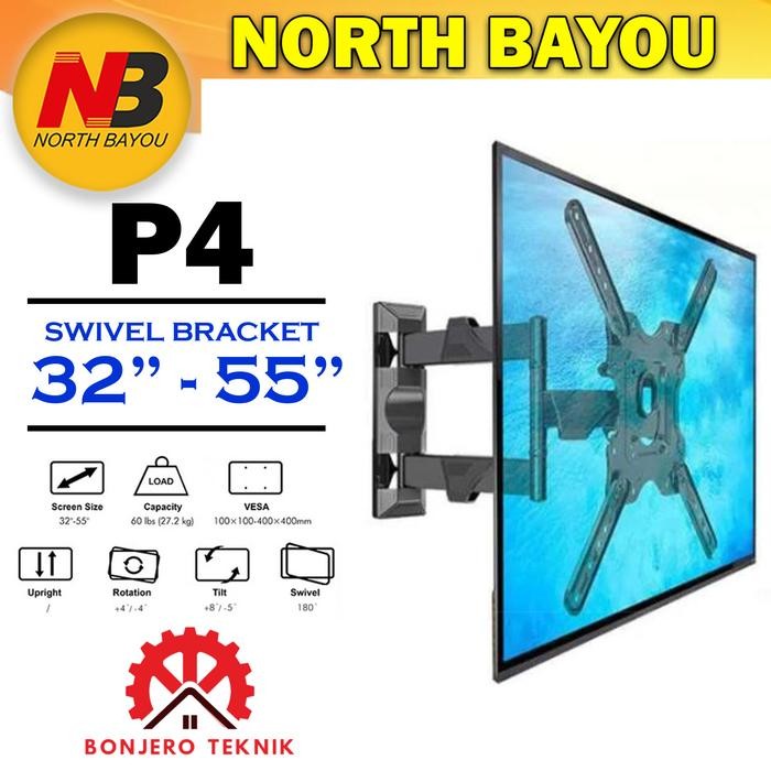 North Bayou Bracket TV LG Samsung Xiaomi TCL Coocaa Polytron Hisense Realme GoogleTV AndroidTV