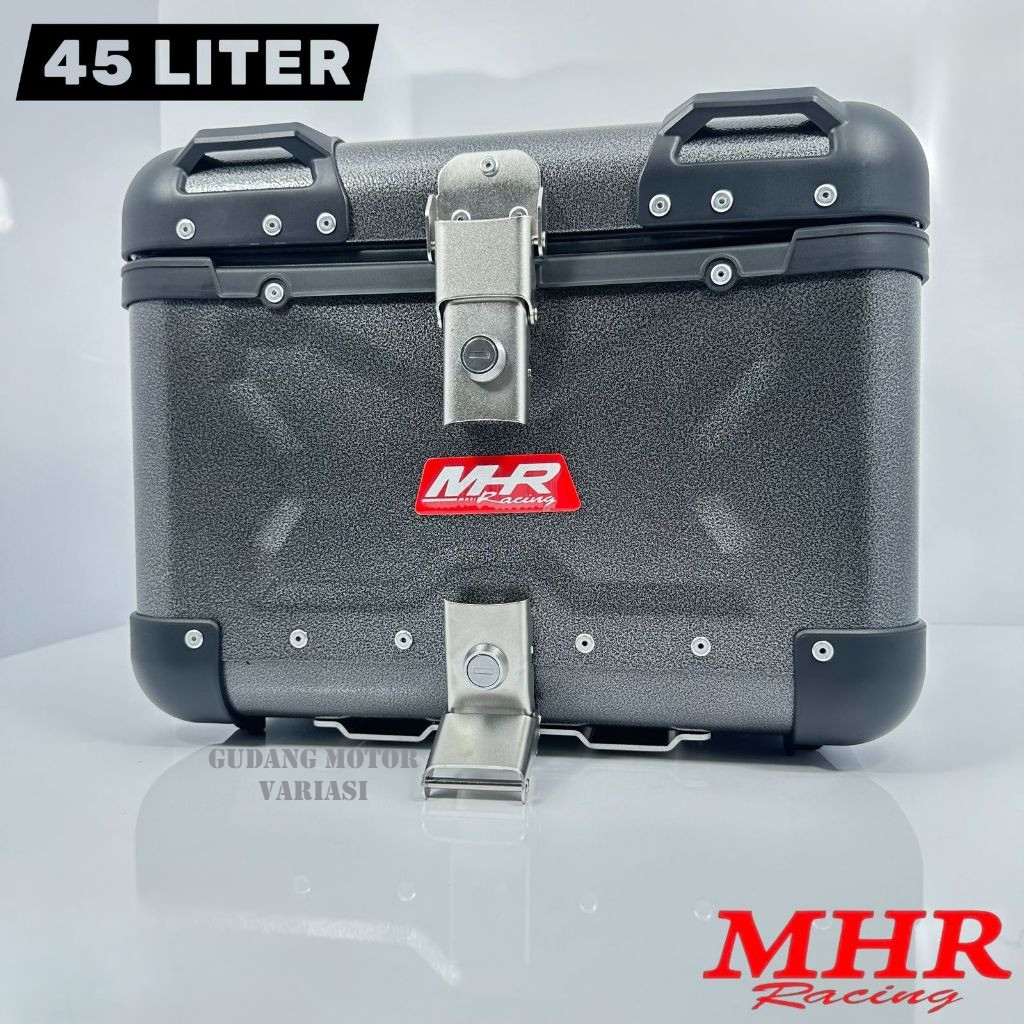 BOX Bagasi Motor MHR Racing 45 LITER GREY UNIVERSAL For NMAX/XMA/PCX/ADV/LEXI/CB X/CB R/MEGA PRO/VER