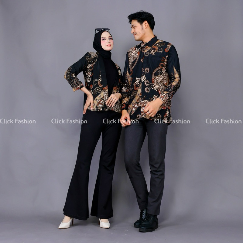 (NEW ARRIVAL) COUPLE BATIK/ COUPLE OUTER DAN KEMEJA/ OUTER BATIK/ OUTER BATIK WANITA/ BLAZER BATIK M