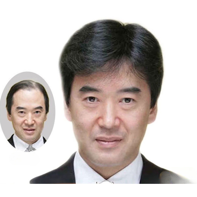 Wig Rambut Asli untuk Pria, Wig Tipe Rambut Asli, Rambut Pendek Usia Sedang dan Orang Tua, Penutup K
