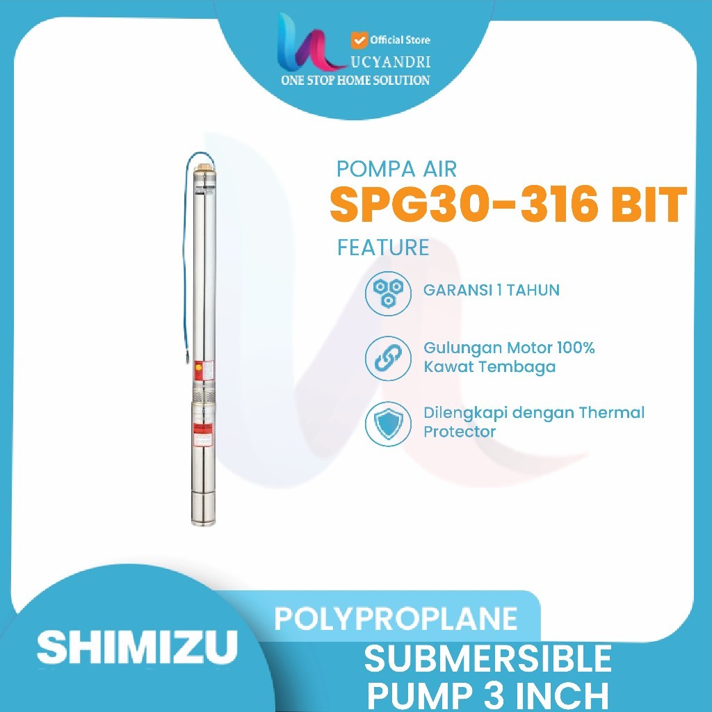 Pompa Air Satelit Shimizu SPG30-316 BIT 3/4 - HP Tekanan Tinggi | Booster Air Rumah & Usaha