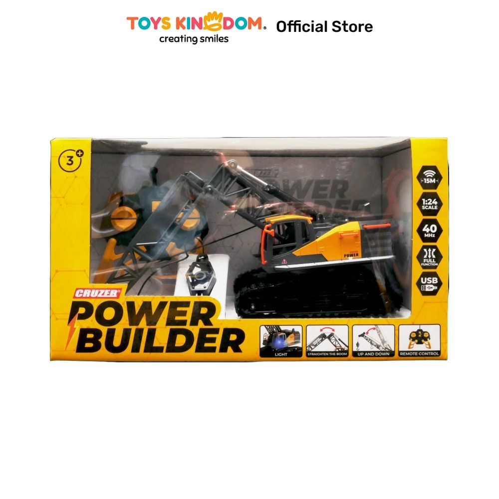 Toys Kingdom Cruzer Power Builder Crane Remote Control 1:24 Toys Kids Toy Mainan Kendaraan Dan Remot