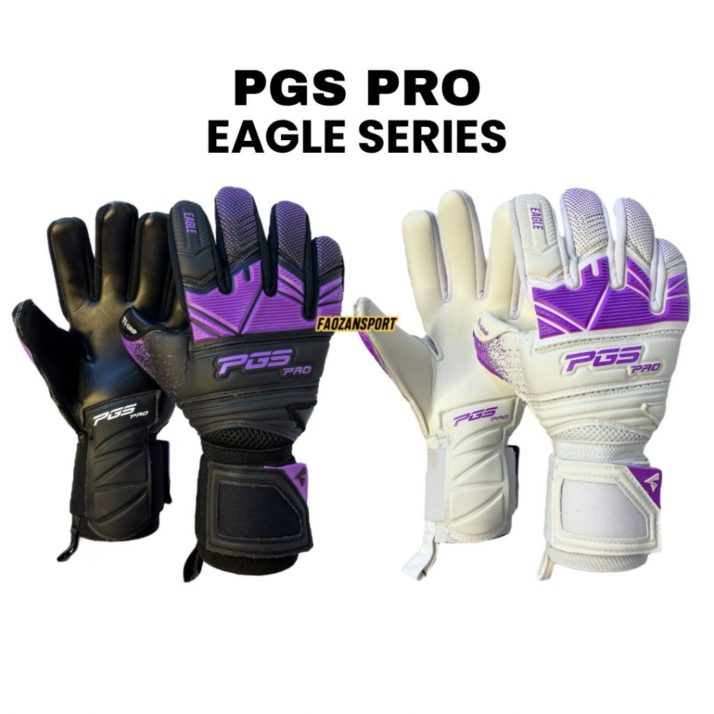 Sarung Tangan Kiper PGS Pro Eagle Series Glove kiper Sepakbola Futsal Hitam Putih Original