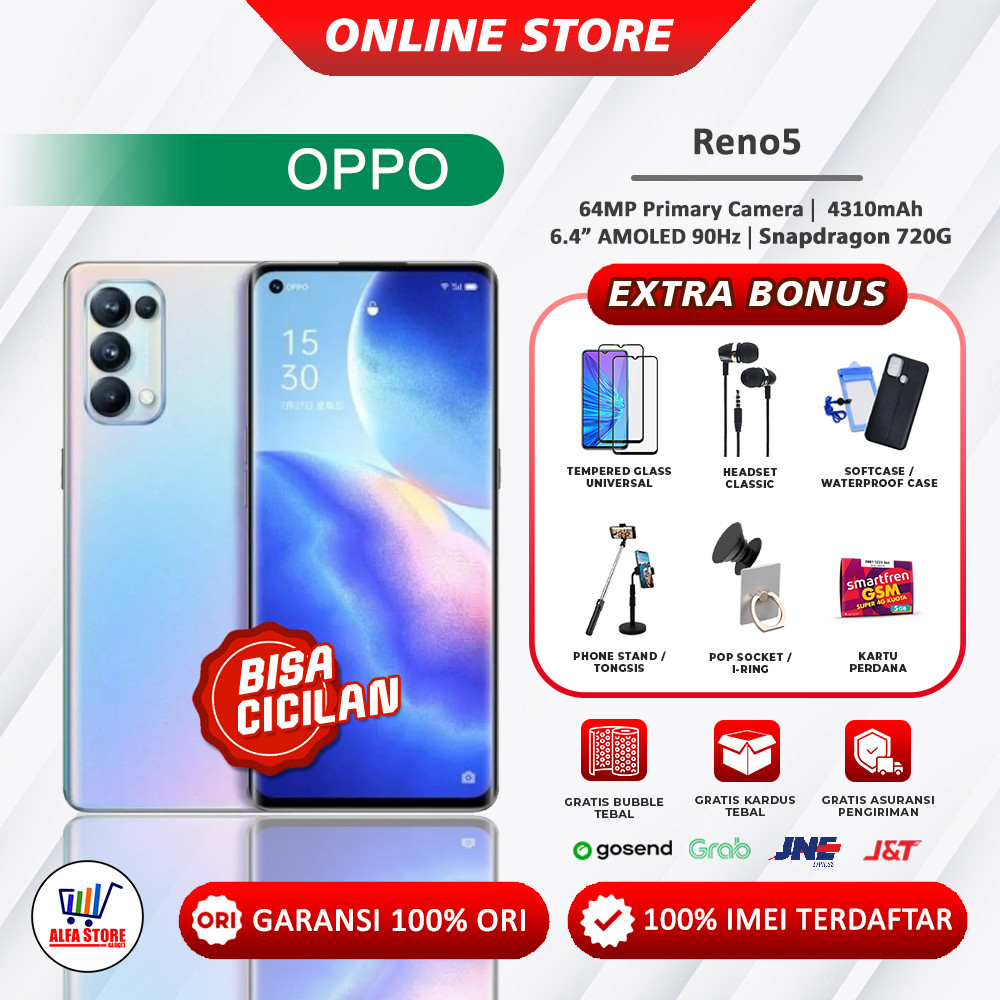 OPPO RENO 5 ram 8/128 oppo reno 4 ram 8/128 oppo reno 5F ram 8/128 garansi resmi
