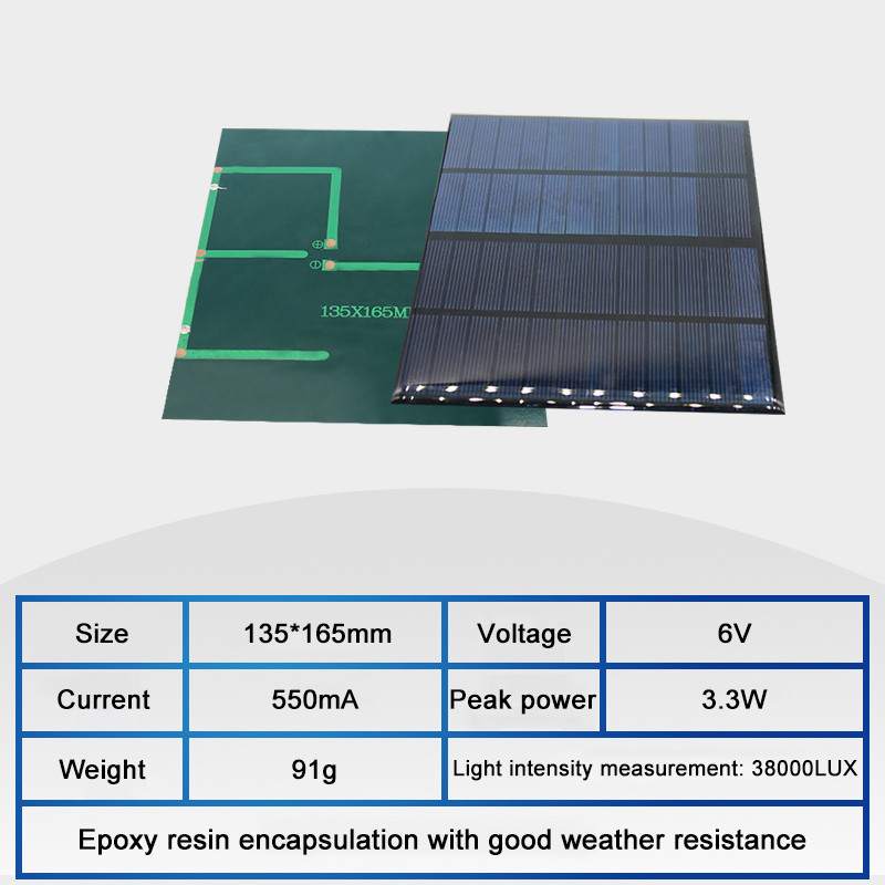 Wholesale 6V Mini Solar Panel 70mA 100mA 150mA 210mA 250mA 500mA 550mA Solar Cell Epoxy Board Y Batt