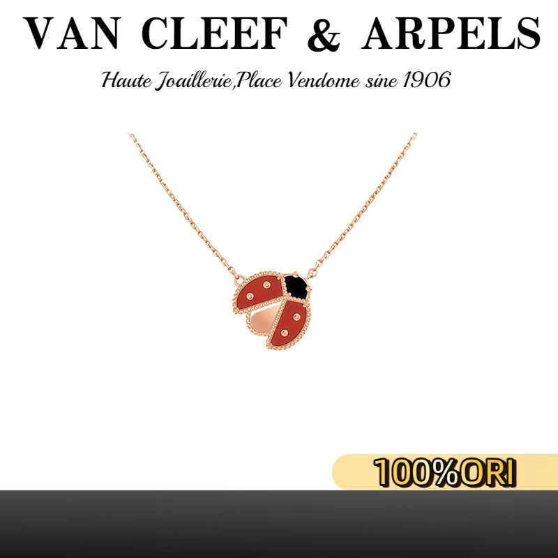 [100% Original] Van Cleef & Arpels Van Cleef & Arpels Ladybug Spreading Wings Carnelian 18K Rose Gol