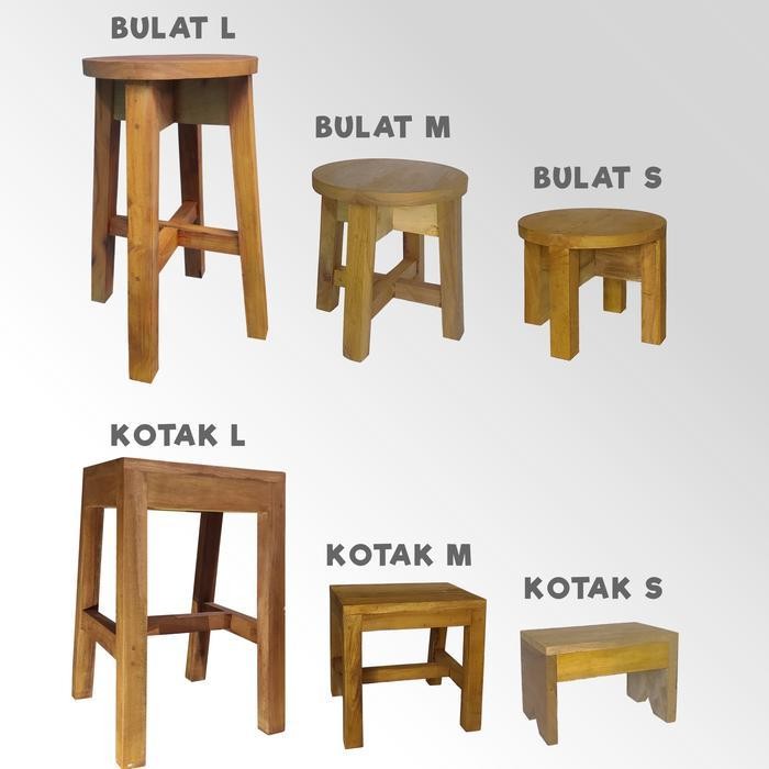 KURSI BANGKU JONGKOK / DINGKLIK KAYU NANGKA TIPE BULAT SMALL JOO82