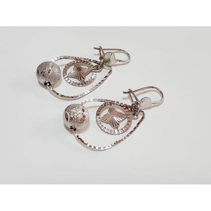 VeE Sepasang Anting Titanium Wanita Model Gantung 10 - Perak