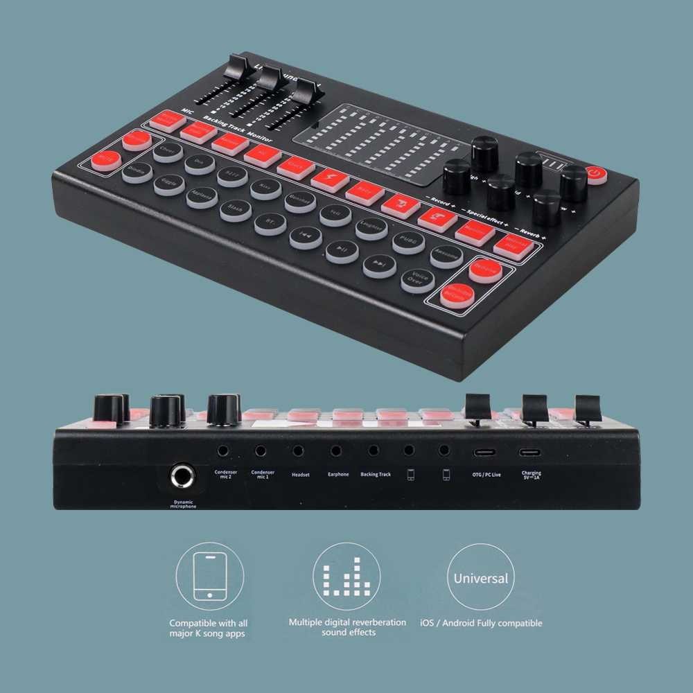 Mixer USB Sound Card Live Broadcast Bluetooth Special Effect - M9