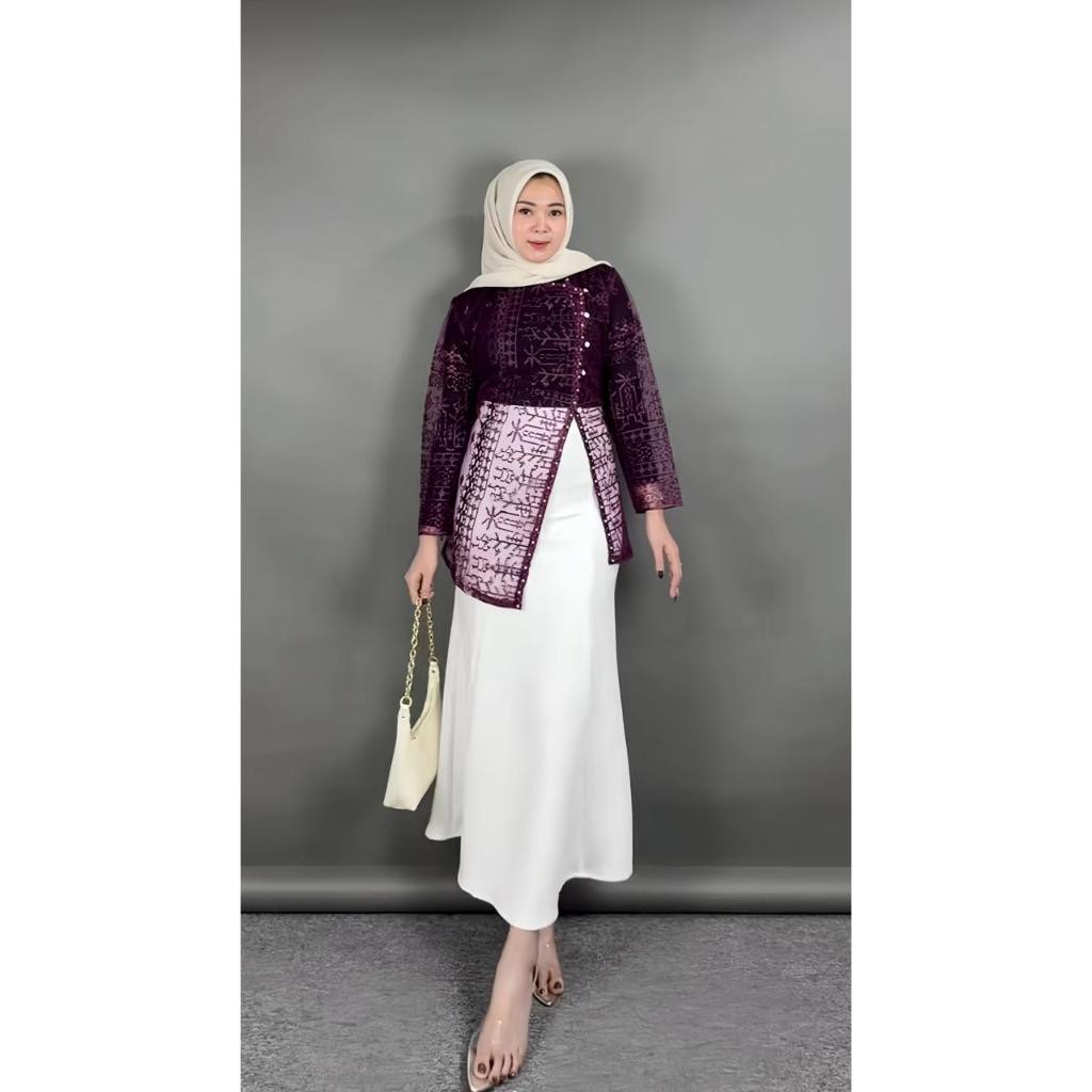 LAPAKSHOP Outer Jasmine Brokat Sapto Full Payet / Outer Brokat Kondangan