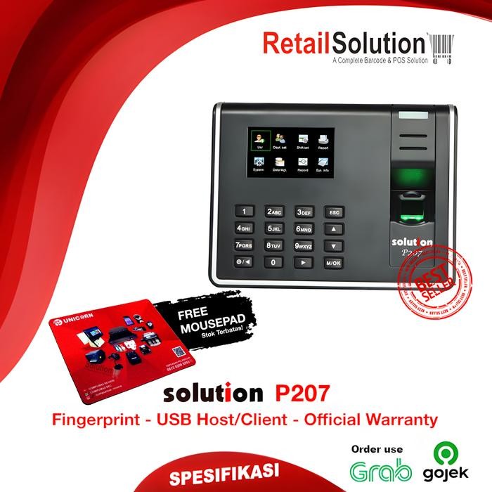 [sovrel] Mesin Absensi Fingerprint SSR - Solution P207 / P-207 / P 207