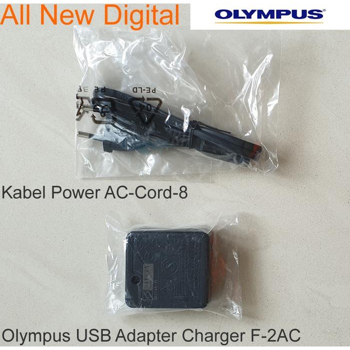Olympus USB Adapter Charger F-2AC Original + Kabel Power AC Cord