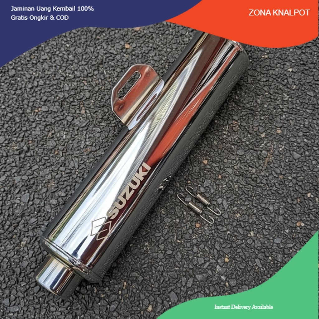 Knalpot Satria fu Suzuki Ckd Standard Motor /Silincer +adaptor inlet 50mm