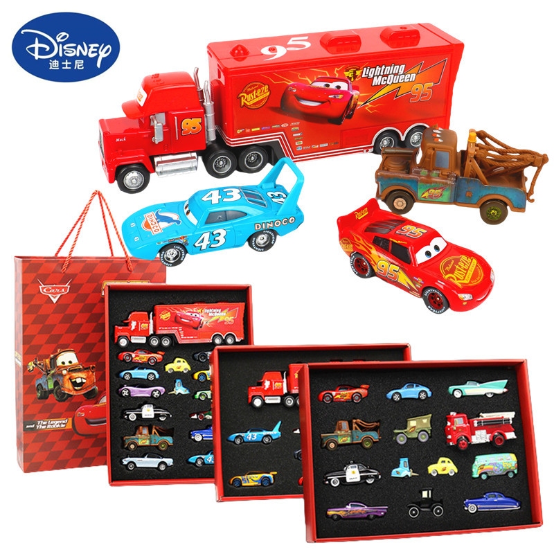 8/13/15Pcs Disney Pixar Cars Gift Box Metal Diecast lightning McQueen Car Model Toy Jackson Uncle Tr