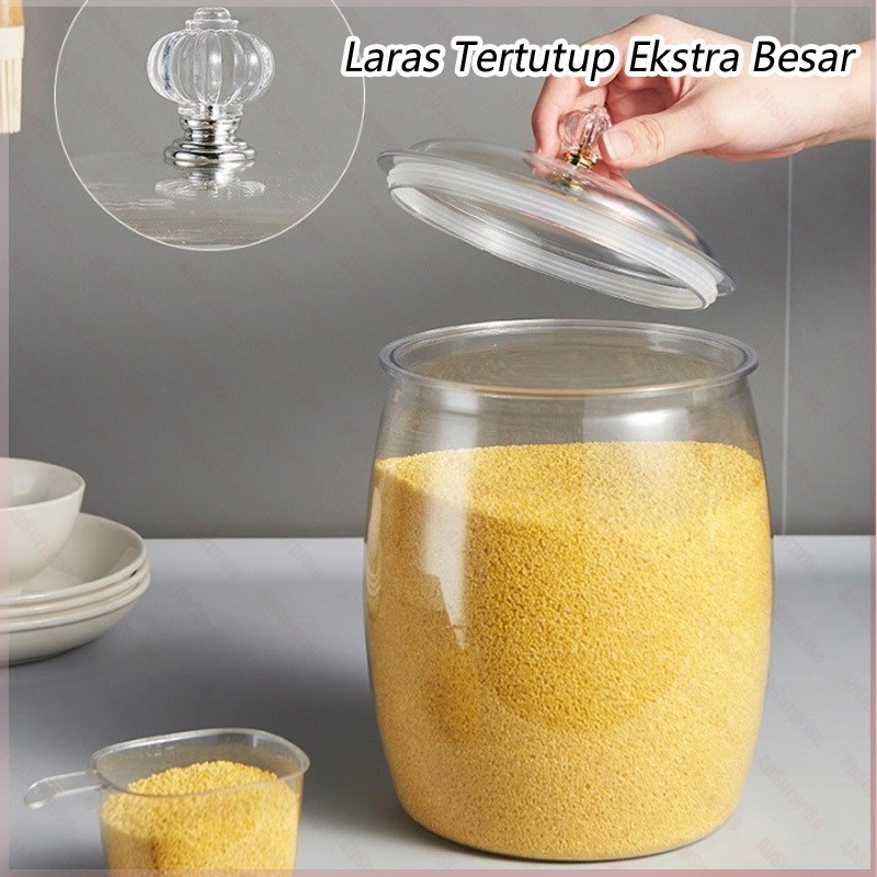 PRADHIP_ID【COD】Toples Akrilik Jumbo Kedap UdaraWadah Plastik Tertutup Kapasitas Besar  Food Grade Te