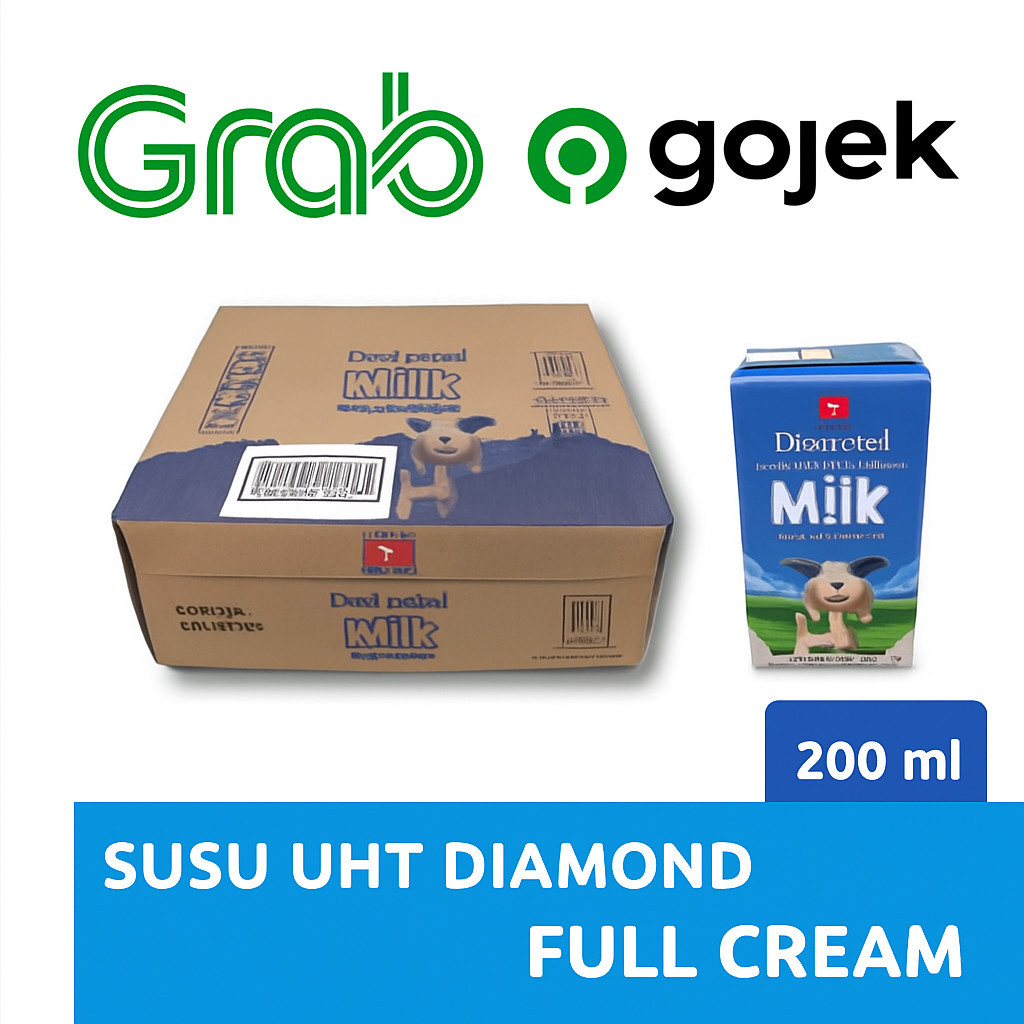 Susu UHT Diamond Full Cream isi 24 pcs susu cair segar untuk bekal anak